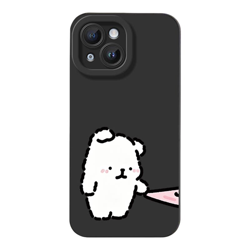 红米NOTE15卡通iPhone14可爱华为PURA90苹果13创意扯裤子线条小狗瞳眼17ProMax软适用16PLUS手机壳荣耀POWER2