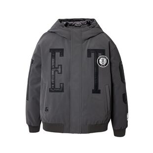 k区绫致杰克琼斯NBA联名布鲁克林球队男羽绒服春宽松连帽外套