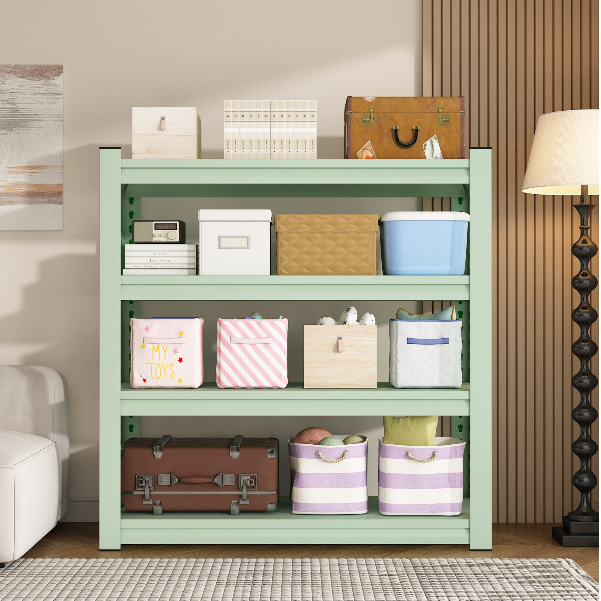 家用货架钢制置物架落地多层储藏间阳台杂物快递收纳架超市展示架