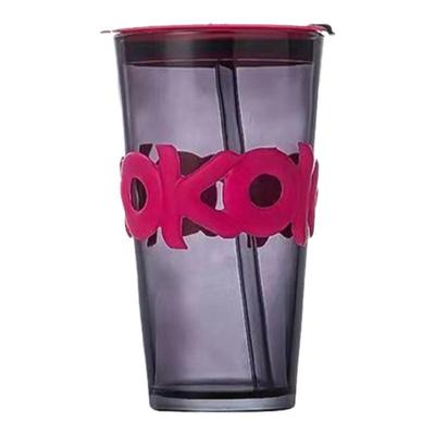 网红玻璃杯子女带吸管水杯耐高温ins创意高颜值字母大容量咖啡杯