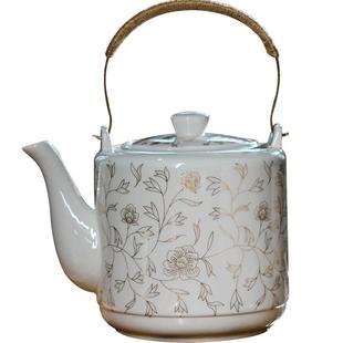 茶壶陶瓷单壶家用冷开水壶大容量凉水壶单瓷壶大壶瓷茶壶大号水壶