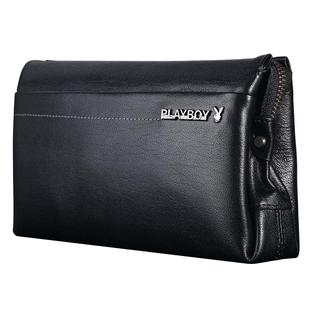 花花公子男士真皮手包大容量商务包新款手拿包牛皮手提包男手抓包