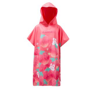 洲克儿童浴袍女孩吸水速干浴巾斗篷男孩游泳保暖zoke熊猫毛巾泳衣