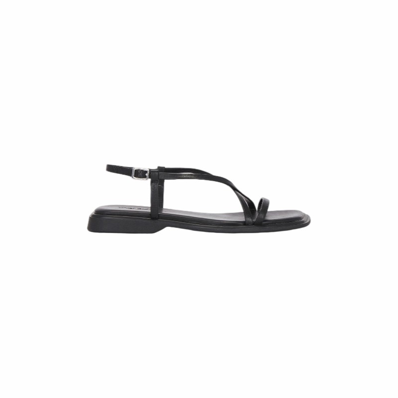 [秋冬新品]Vagabond Shoemakers黑色凉鞋夹脚带细带凉鞋REVOLVE