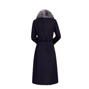 秋冬狐狸毛领羊绒大衣女毛呢大衣中长款修身加厚妈妈装羊毛绒外套