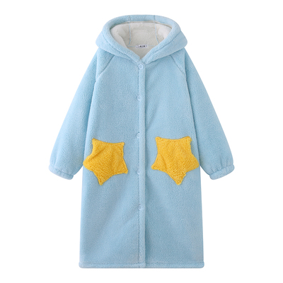 儿童睡袍双层加厚北极绒