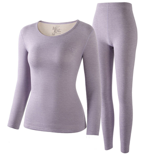 都市丽人保暖内衣女士羊绒蚕丝秋冬季发热德绒打底衫秋衣秋裤套装