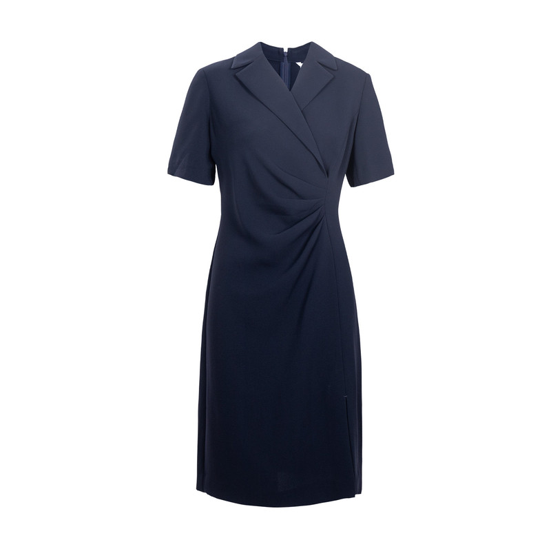 红人夏季通勤西装领显瘦连衣裙