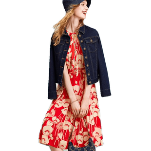 HAVVA翻领短款水洗牛仔外套挺括有型女士上衣2026春季W3-00050