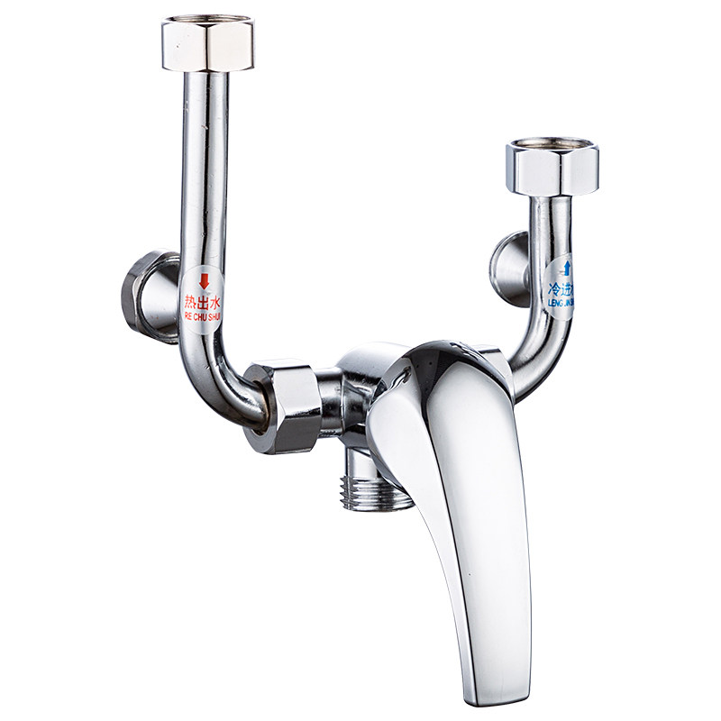 全铜电热水器混水阀明装开关冷热混合阀U型加厚龙头淋浴花洒套装