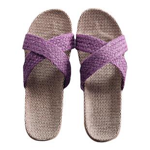 Auramoon.Giggle.拖鞋新款亚麻男女士情侣凉拖鞋居家厚底 | 火辣