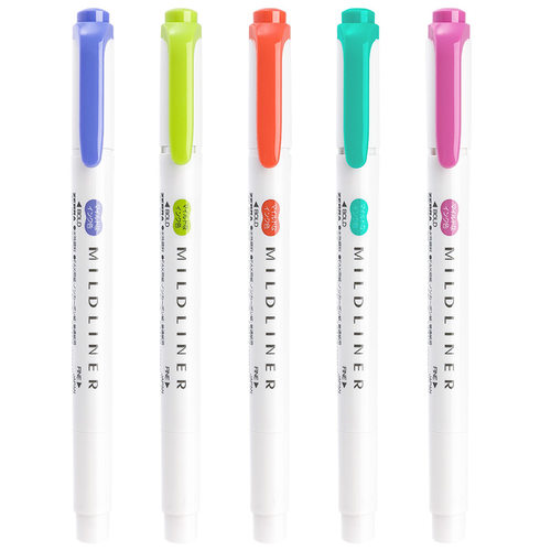 日本ZEBRA斑马荧光笔WKT7新色双头记号笔mildliner手账笔限定标记笔学生用荧光色笔旗官方舰店
