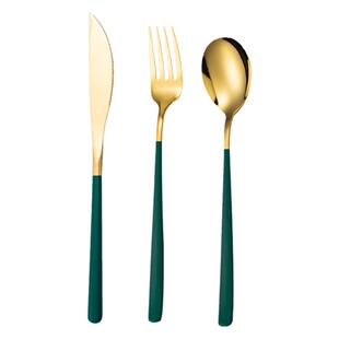 西餐餐具刀叉套装304不锈钢高档家用高颜值ins风牛排刀叉勺三件套