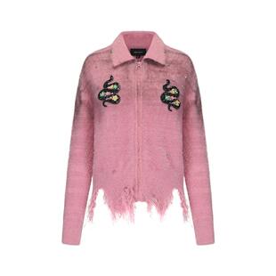 【苏新皓同款】VANN VALRENCE小领口蛇年限定做旧钉珠针织衫毛衣