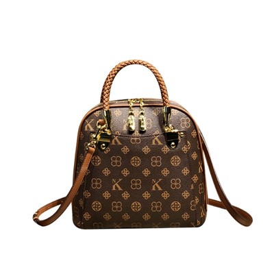 香港品牌复古时尚印花休闲手提包