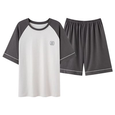 都市丽人男士夏季薄款短袖睡衣