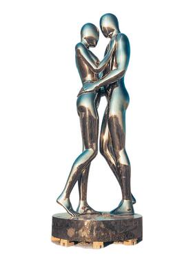 不锈钢镜面人物雕塑艺术公园大型抽象镜面造型户外草坪金属摆件