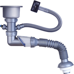 潜水艇厨房水槽洗菜盆下水管配件下水器洗碗池防臭排水管三通返水