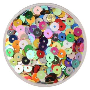 5mm亮片 diy材料 衣服手工装饰辅料中孔彩色圆形奶油胶小珠片刺绣