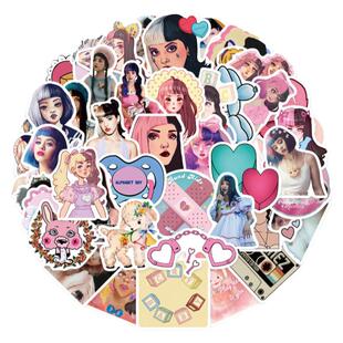 50张欧美明星Melanie Martinez歌手海报贴纸装饰笔记本头盔相框画