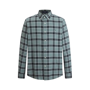 【含山羊绒】LONDA 伦德马秋冬男士格子衬衫商务休闲长袖衬衣上衣