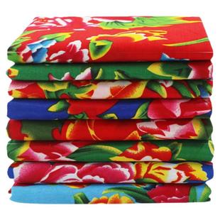 东北大花布包方向盘化纤布料酒店农家乐墙面装修装饰窗帘桌布面料