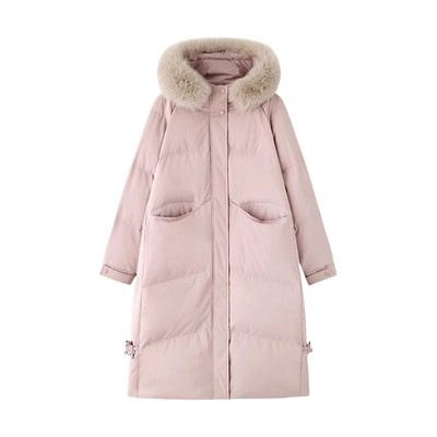 新国标90白鸭绒极寒中长款羽绒服