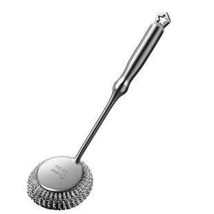 304不锈钢刷锅神器厨房专用清洁刷洗锅碗长柄加厚钢丝球刷子钢丝