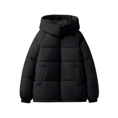 班尼路S&K系列黑色棉服女款2025新款冬季加厚保暖通勤百搭面包服N