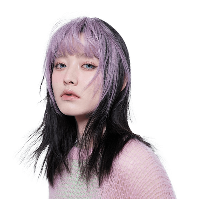 Sleek时尚粉色刘海真人补发片