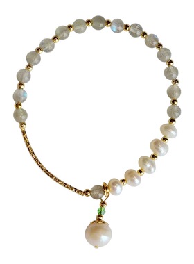 月光石珍珠手链温柔显白超气质