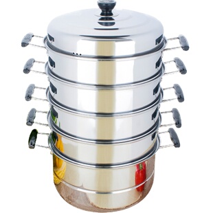 28cm30cm32cm3层4层5层6层304不锈钢小蒸锅复底汤锅馒头包子蒸笼