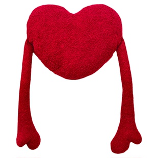 目野「Heart Crush 心动」红色爱心抱枕高级进口毛绒靠枕沙发客厅