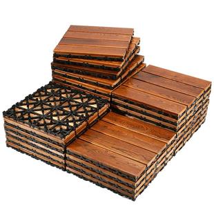 室外碳化木地板加厚露台阳台拼接塑木自铺铺设防腐木防水庭院改造