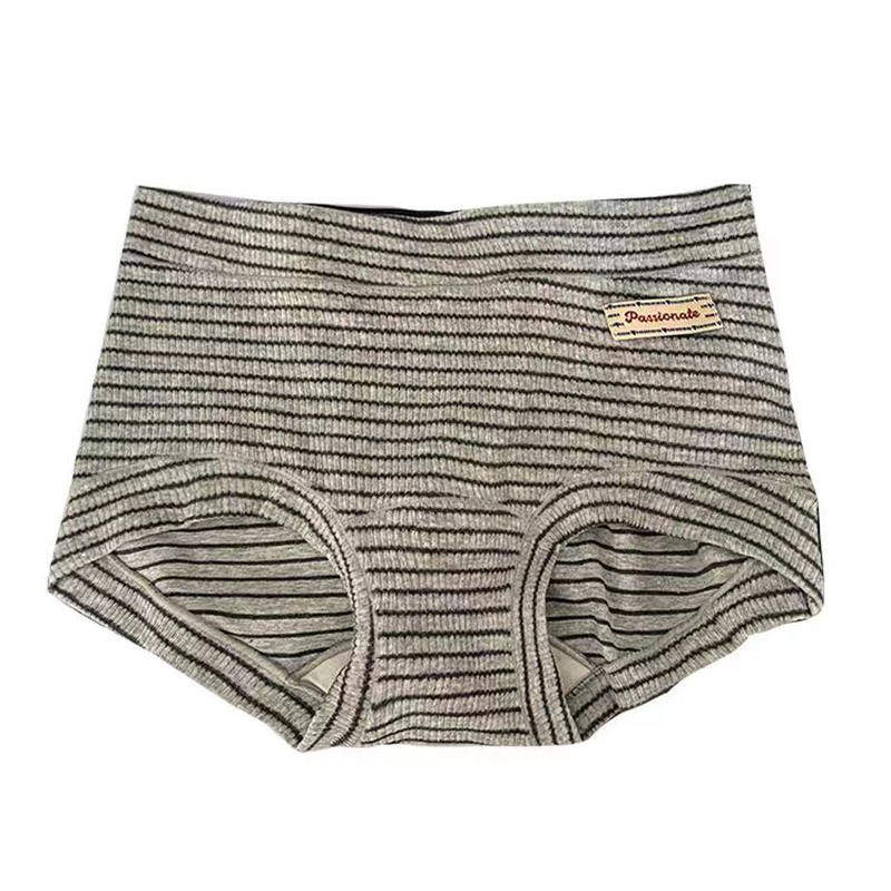 条纹絮语~女生中腰舒适透气内裤女款纯棉2026新款女士四角平角裤