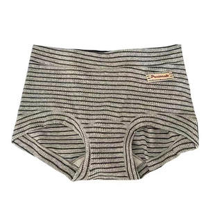 条纹絮语~女生中腰舒适透气内裤女款纯棉2026新款女士四角平角裤