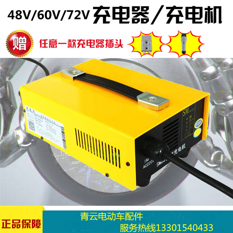 四轮电动老爷车看房车观光车干电瓶水电池48V60V72V充电器充电机