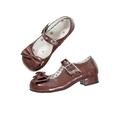 昭和星星 原创lolita小皮鞋低跟蝴蝶结大头日系可爱软妹单鞋