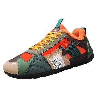 阿甘男鞋冬季加绒保暖棉鞋软底不累脚工作上班开车专用豆豆鞋板鞋