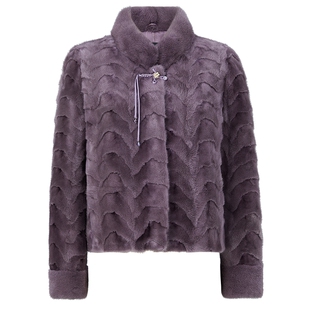 NAERSI娜尔思水貂毛皮皮草外套时尚气质御寒保暖25年冬季新款