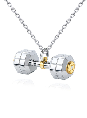 RAWNESS新款钻面哑铃项链健身