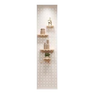 金属衣柜侧墙实木洞洞板顶天立地屏风隔断装饰入户玄关收纳置物架