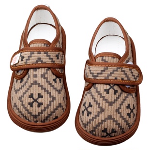 咖啡H中国风儿童汉服鞋男女童千层底手工布鞋宝宝春秋款室内单鞋