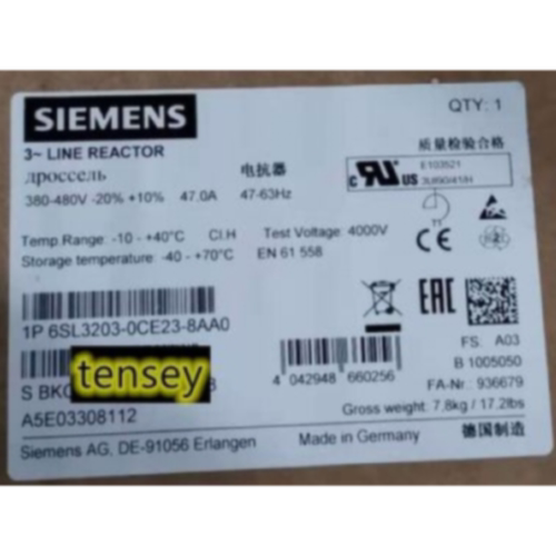 议价6SL3203-0CE23-8AA0西门子电源电抗器6SL32030CE238AA0原装全