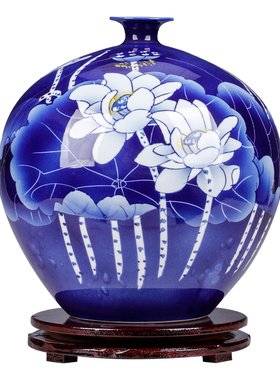 景德镇陶瓷器手工绘画青花瓷花瓶