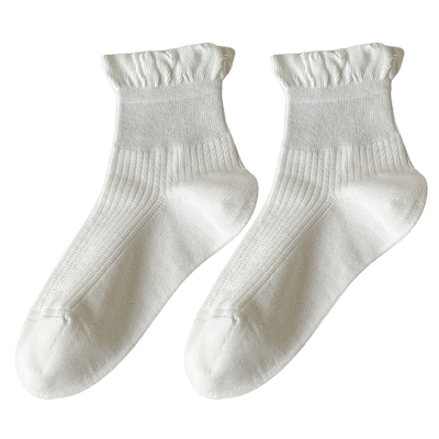 花边短筒袜女棉网眼透气薄款无骨