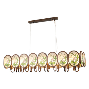 宝兮 餐厅吊灯美式复古珐琅彩灯具新中式宋式美学法式高端吧台灯