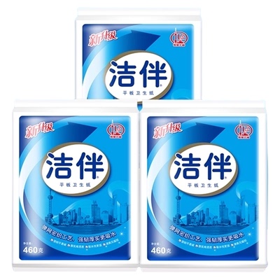 洁伴平板方包卫生纸厚实强韧