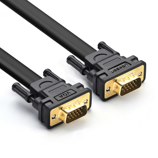 绿联VGA线电脑连接线显示器视频高清加长扁线VGA延长线1米2米3米