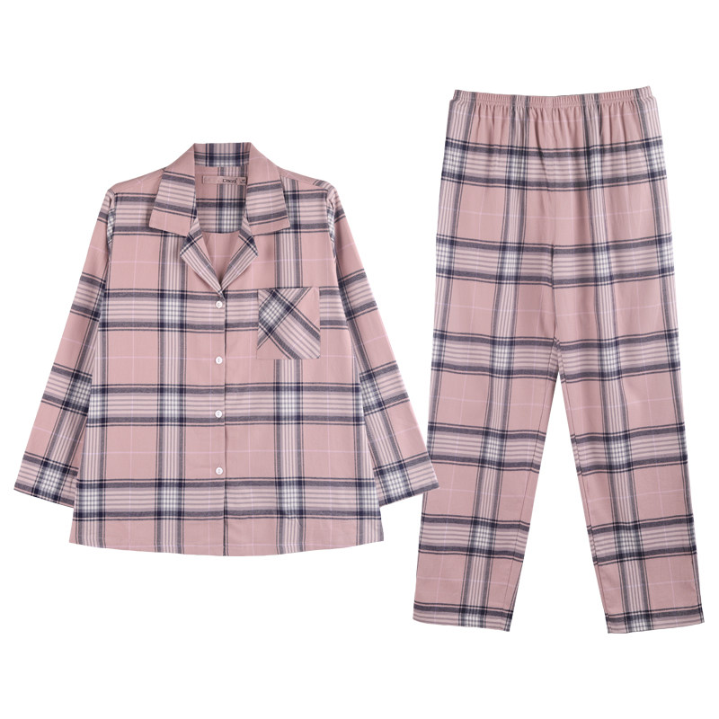达尔丽女纯棉秋季磨毛睡衣家居服